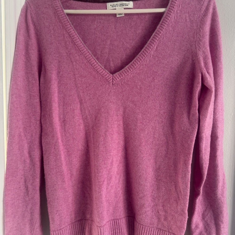 Banana Republic Italian Yarn Pink Sweater